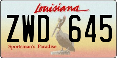 LA license plate ZWD645