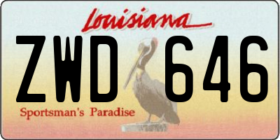 LA license plate ZWD646