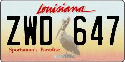 LA license plate ZWD647