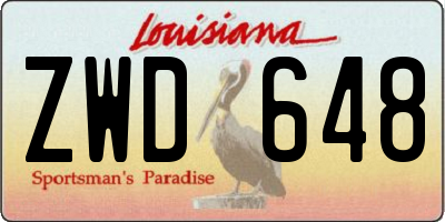 LA license plate ZWD648