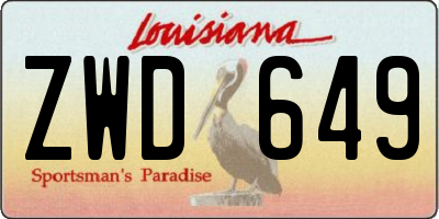 LA license plate ZWD649