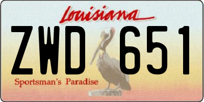 LA license plate ZWD651