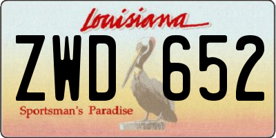 LA license plate ZWD652