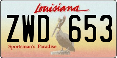 LA license plate ZWD653