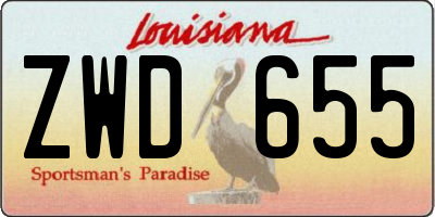 LA license plate ZWD655