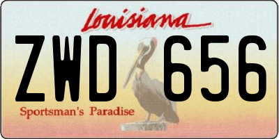 LA license plate ZWD656