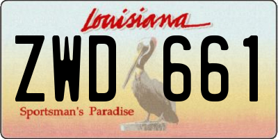 LA license plate ZWD661