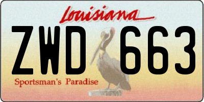 LA license plate ZWD663