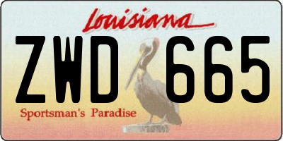 LA license plate ZWD665