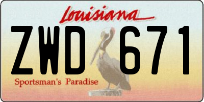 LA license plate ZWD671