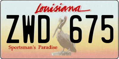 LA license plate ZWD675