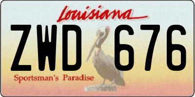 LA license plate ZWD676