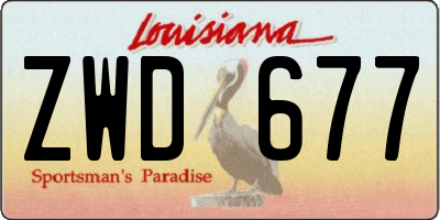 LA license plate ZWD677