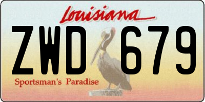 LA license plate ZWD679