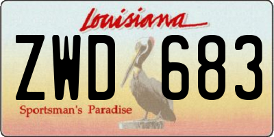 LA license plate ZWD683