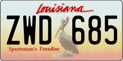 LA license plate ZWD685