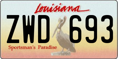 LA license plate ZWD693