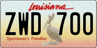 LA license plate ZWD700