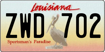 LA license plate ZWD702