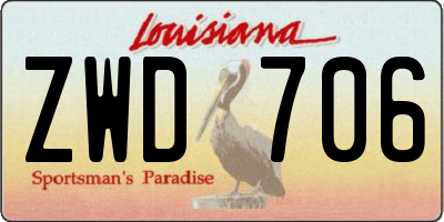 LA license plate ZWD706