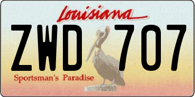 LA license plate ZWD707