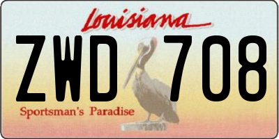 LA license plate ZWD708