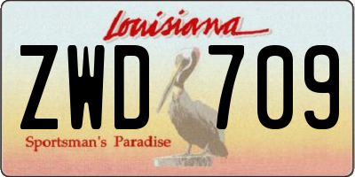 LA license plate ZWD709
