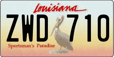 LA license plate ZWD710