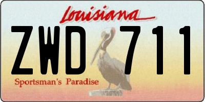 LA license plate ZWD711