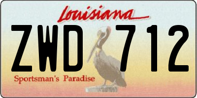 LA license plate ZWD712