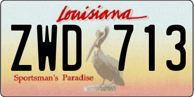 LA license plate ZWD713