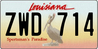 LA license plate ZWD714