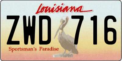 LA license plate ZWD716