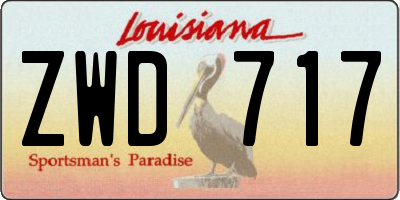 LA license plate ZWD717