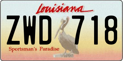 LA license plate ZWD718