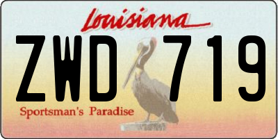 LA license plate ZWD719