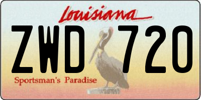 LA license plate ZWD720