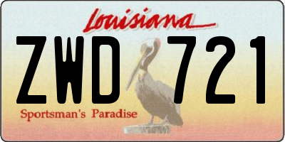 LA license plate ZWD721