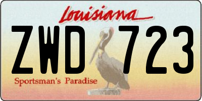 LA license plate ZWD723