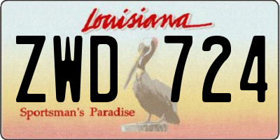 LA license plate ZWD724