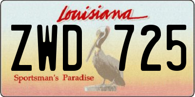 LA license plate ZWD725