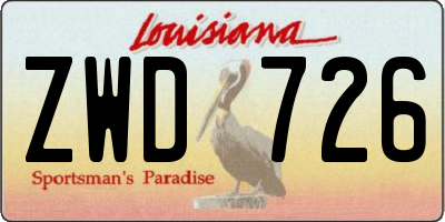 LA license plate ZWD726