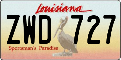 LA license plate ZWD727
