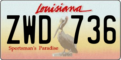 LA license plate ZWD736