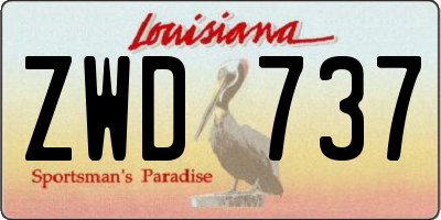 LA license plate ZWD737