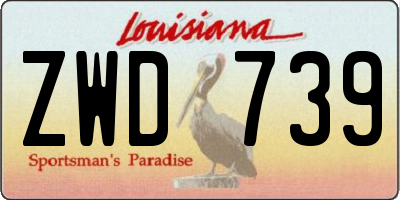 LA license plate ZWD739