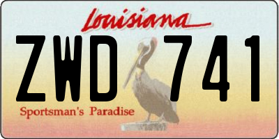 LA license plate ZWD741