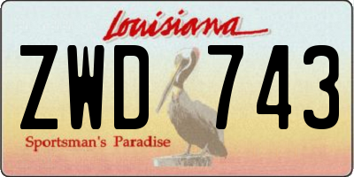 LA license plate ZWD743