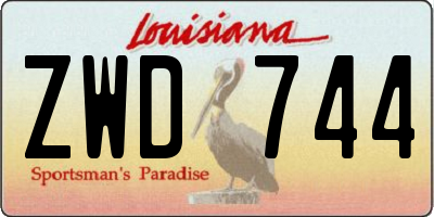 LA license plate ZWD744
