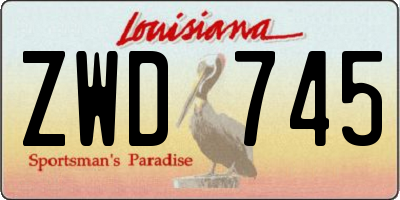 LA license plate ZWD745